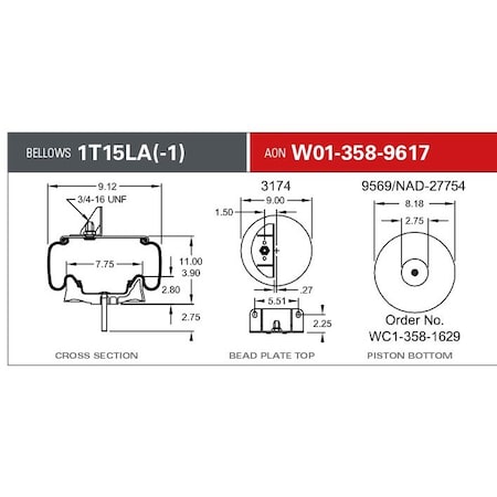Firestone Air Spring, Suspension, 1T-Reversible Sleeve W013589617